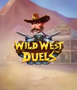  Immerse yourself in the wild world of "Wild West Duels" by Pragmatic Play, featuring a tough gunslinger ready for a showdown. The image shows a fierce cowboy with crossed pistols, set against a desert backdrop. His focused expression and elaborate attire capture the essence of the Old West. The game's title is boldly presented in an ornate font, complementing the exciting theme. 